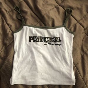 “Princess in training” green and white cropped